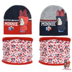 Disney Minnie Maus 2teiliges Set Kinder Herbst Wintermütze Plus Loop