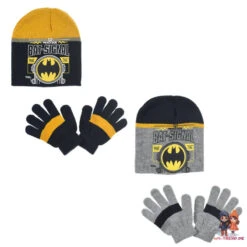 Batman DC Comics Kinder 2tlg Set Herbst Wintermütze Plus Handschuhe