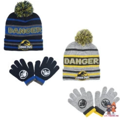 Jurassic World Dinosaurier Dino Kinder Herbst Wintermütze Mit Handschuhe