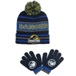 Jurassic World Dinosaurier Dino Kinder Herbst Wintermütze Mit Handschuhe -Bekleidung Peripherie VH4104 LNA