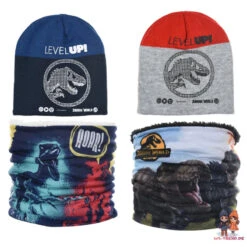 Jurassic World Dinosaurier Dino Kinder Herbst Wintermütze Mit Loop Snood