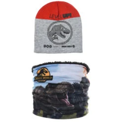 Jurassic World Dinosaurier Dino Kinder Herbst Wintermütze Mit Loop Snood -Bekleidung Peripherie VH4111 MGY 01
