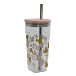 Disney Mickey Maus Trinkbecher Becher Mit Edelstahl Trinkhalm 540 Ml
