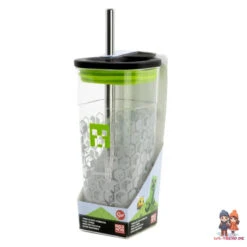 Minecraft Creeper Trinkbecher Becher Mit Edelstahl Trinkhalm 540 Ml -Bekleidung Peripherie ac cube tumbler with stainless steel straw 540 ml minecraft 3