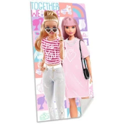 Barbie And Friends Badetuch Strandtuch 70x140 Cm 100% Baumwolle