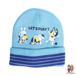Bluey Kinder Herbst Wintermütze Bommelmütze Plus Handschuhe -Bekleidung Peripherie bluey set 01f