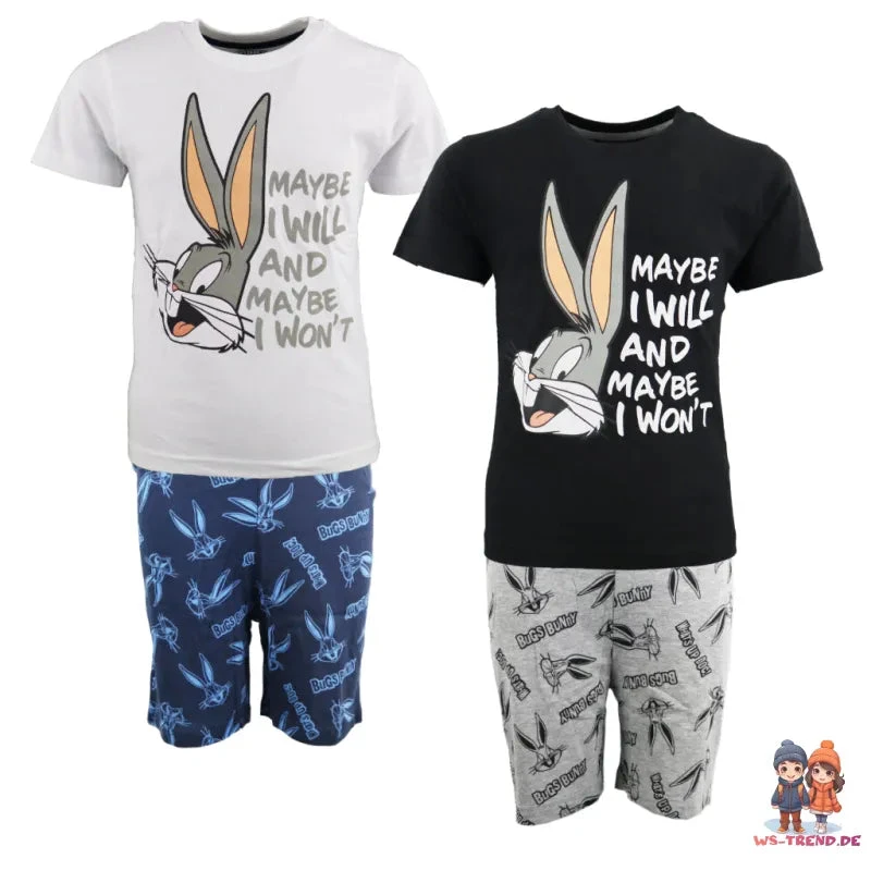 Bugs Bunny Kinder Schlafanzug Pyjama Kurzarm 3 Bugs Bunny Kinder Schlafanzug Pyjama Kurzarm