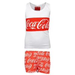 Coca-Cola Coca Cola Mädchen Pyjama Schlafanzug Shirt Shorts