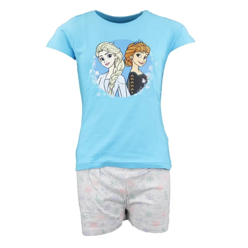 Disney Die Eiskönigin Elsa Anna Kinder Kurzarm Schlafanzug Pyjama 4 Disney Die Eiskönigin Elsa Anna Kinder Kurzarm Schlafanzug Pyjama – Bild 2