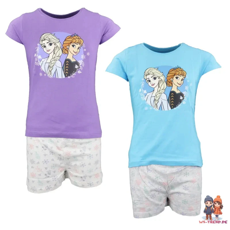 Disney Die Eiskönigin Elsa Anna Kinder Kurzarm Schlafanzug Pyjama 3 Disney Die Eiskönigin Elsa Anna Kinder Kurzarm Schlafanzug Pyjama