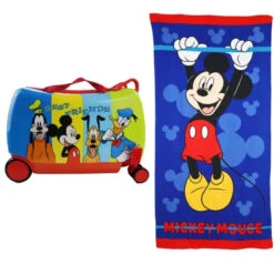 Disney Mickey Maus Ride-ON Set Kinder Trolley Koffer Reisekoffer Plus Badetuch