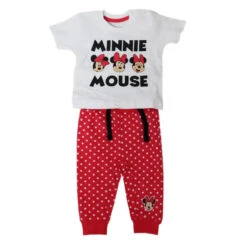 Disney Minnie Maus Baby Mädchen Set Kurzarm T-Shirt Plus Hose -Bekleidung Peripherie disney minnie maus baby mdchen kurzarm shirt plus hose 240
