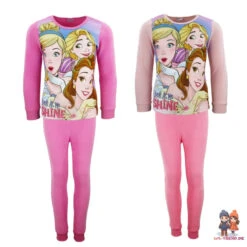 Disney Prinzessinnen Kinder Polar Fleece Schlafanzug Pyjama Hausanzug