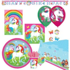 Süßes Einhorn Geburtstag Deko Set 56 Tlg. Geschirr Kinder Partyset Tischdecke 5 Süßes Einhorn Geburtstag Deko Set 56 Tlg. Geschirr Kinder Partyset Tischdecke -Bekleidung Peripherie einhorn party 01a