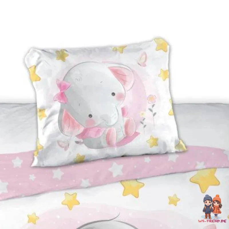 Elefant Baby Bettwäsche 2tlg Set 100x135 40x60 Cm 100% Baumwolle 5 Elefant Baby Bettwäsche 2tlg Set 100x135 40x60 Cm 100% Baumwolle – Bild 3