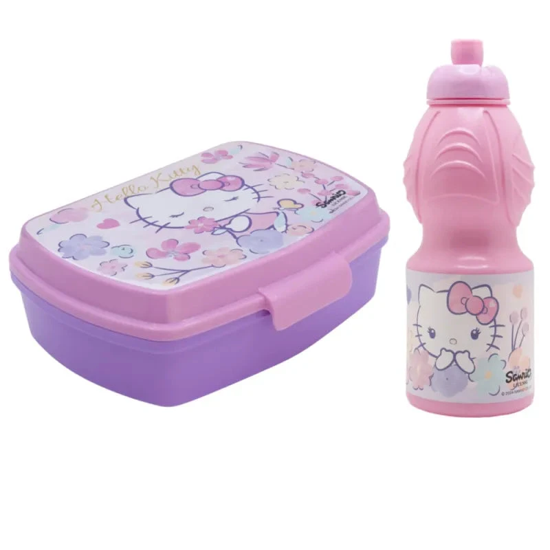 Stor Hello Kitty 2 Tlg. Lunch Set Lunchbox Brotdose Trinkflasche 400 Ml 3 Stor Hello Kitty 2 Tlg. Lunch Set Lunchbox Brotdose Trinkflasche 400 Ml