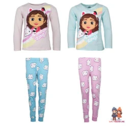 Gabbys Dollhouse Kinder Mädchen Langarm Schlafanzug Pyjama