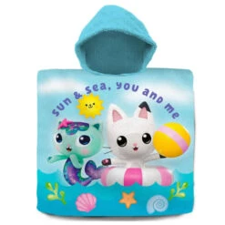 Gabbys Dollhouse Kinder Poncho Badeponcho 100% Baumwolle