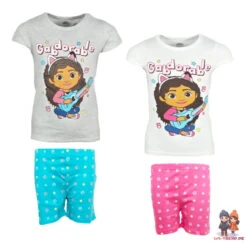 Gabbys Dollhouse Kinder Mädchen Kurzarm Schlafanzug Pyjama