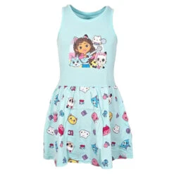 Gabbys Dollhouse Kinder Mädchen Kurzarm Kleid Sommerkleid -Bekleidung Peripherie gabbys sommerkleid 01d