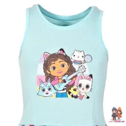 Gabbys Dollhouse Kinder Mädchen Kurzarm Kleid Sommerkleid -Bekleidung Peripherie gabbys sommerkleid 01e