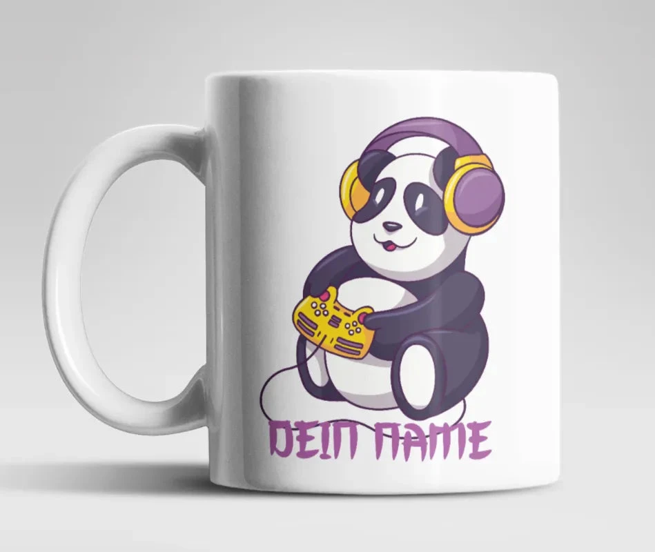Gamer Panda Tasse Mit Wunschnamen 3 Gamer Panda Tasse Mit Wunschnamen