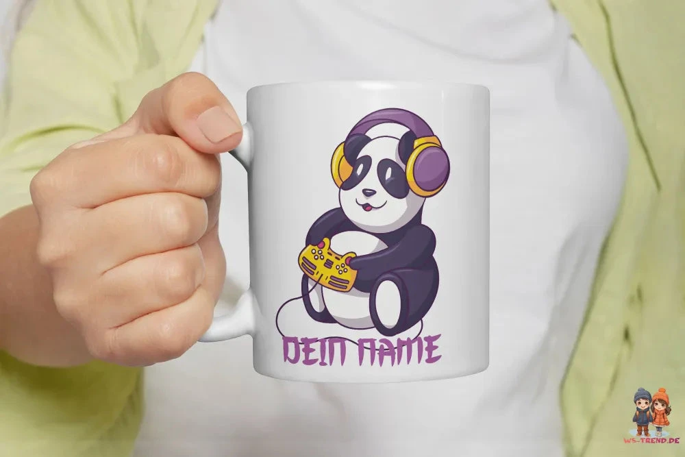 Gamer Panda Tasse Mit Wunschnamen 4 Gamer Panda Tasse Mit Wunschnamen – Bild 2