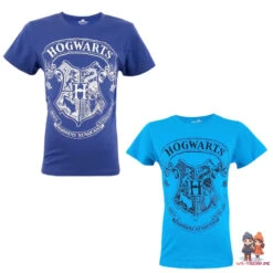 Harry Potter Hogwarts Kurzarm T-Shirt Blau