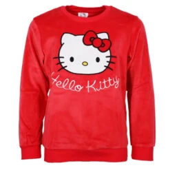Hello Kitty Mädchen Kinder Velour Pullover Sweater Pulli