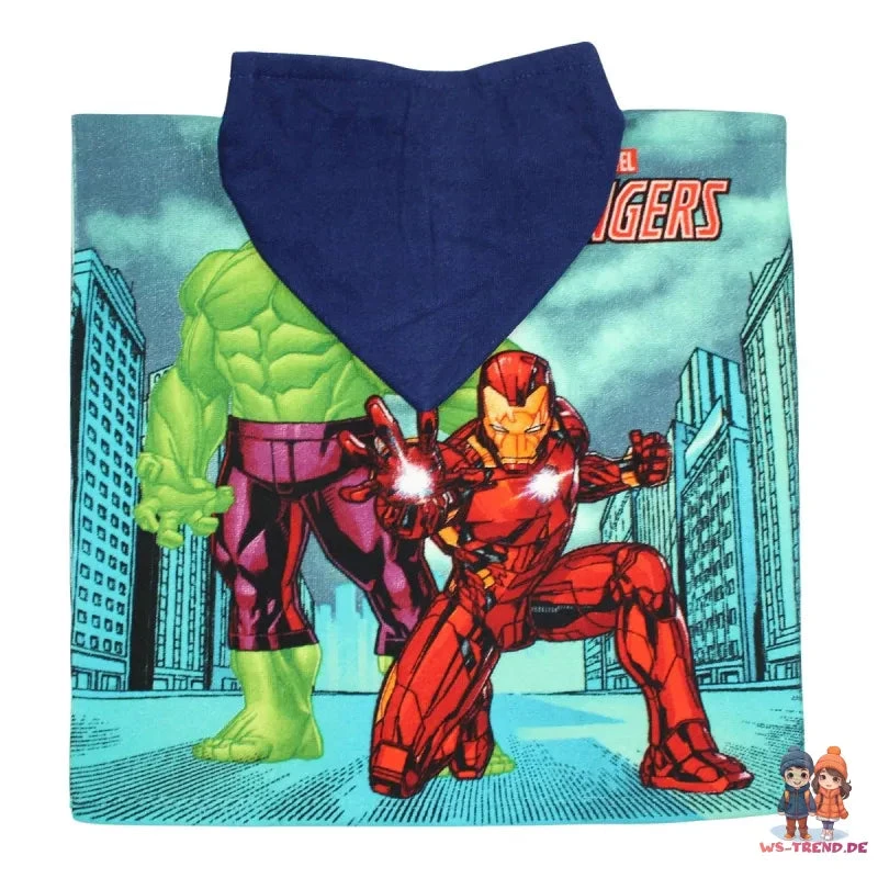 Marvel Avengers Hulk Iron Man Kinder Mikrofaser Poncho Badeponcho Mit Kapuze 4 Marvel Avengers Hulk Iron Man Kinder Mikrofaser Poncho Badeponcho Mit Kapuze – Bild 2