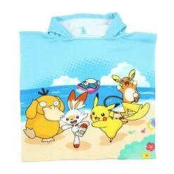 Pokemon Pikachu Anton Kinder Mikrofaser Poncho Badeponcho