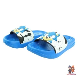 Sonic The Hedgehog 3D Optik Kinder Sandalen Badeschuhe -Bekleidung Peripherie https www.kiddystores.fr 129779 sonic slide