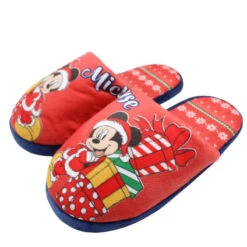 Disney Mickey Maus X-Mas Kinder Hausschuhe Slipper Schlüpfschuhe Pantoffeln