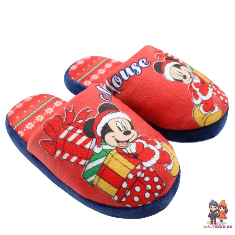 Disney Mickey Maus X-Mas Kinder Hausschuhe Slipper Schlüpfschuhe Pantoffeln 4 Disney Mickey Maus X-Mas Kinder Hausschuhe Slipper Schlüpfschuhe Pantoffeln – Bild 2