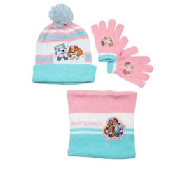 Paw Patrol Skye Liberty Kinder 3tlg Set Winter Mütze Plus Handschuhe Snood Gr.54
