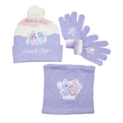 Disney Stitch Und Angel Kinder Wintermütze Plus Handschuhe Snood