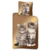 Katzen Bettwäsche 2tlg Set 135x200 80x80 Cm Garnitur 100% Baumwolle -Bekleidung Peripherie katze bettw 01a