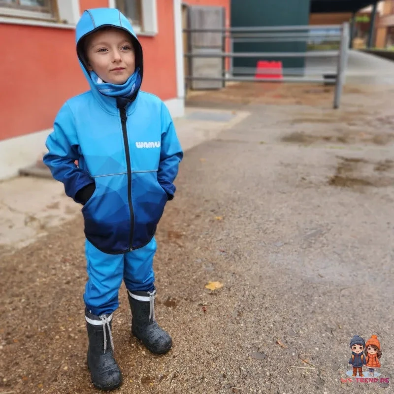 WAMU Mosaic Softshelljacke Kinder Jungen Jacke Mit Kapuze 10 WAMU Mosaic Softshelljacke Kinder Jungen Jacke Mit Kapuze – Bild 8
