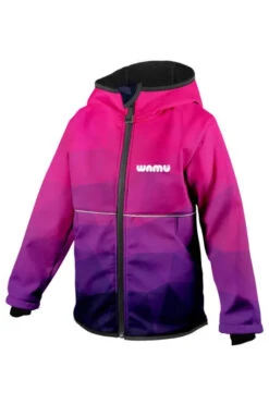 WAMU Mosaic Softshelljacke Kinder Jacke Mit Kapuze