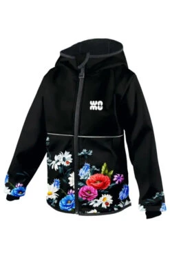 WAMU Wild Flowers Softshelljacke Kinder Jacke Mit Kapuze