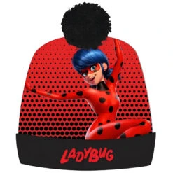 Miraculous - Ladybug Wintermütze Mit Bommel 52 Oder 54 Cm