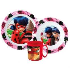 Stor Miraculous Ladybug Kinder Geschirr-Set 3 Teilig Becher Teller Schüssel