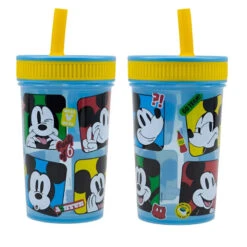 Disney Mickey Maus Kinder Trinkbecher Becher Integriertem Halm 465 Ml