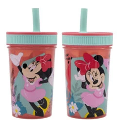 Disney Minnie Maus Kinder Trinkbecher Becher Integriertem Halm 465 Ml