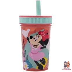 Disney Minnie Maus Kinder Trinkbecher Becher Integriertem Halm 465 Ml -Bekleidung Peripherie leak proof silicone straw tumbler 465 ml minnie mouse being more minnie