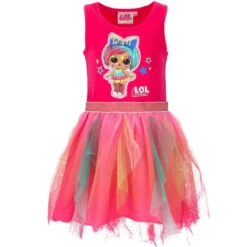 LOL Surprise Girls Kinder Mädchen Tüllkleid Sommerkleid Kleid -Bekleidung Peripherie lol surprise dress fushiawholesale clothes children ue1131.fushia 1