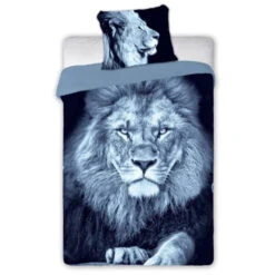 Löwen Bettwäsche 2tlg Set 135-140x200 70x90 Cm 100% Baumwolle