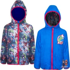 Marvel Avengers Kinder Wende Jacke - Größe 104 Bis 140 -Bekleidung Peripherie marvel avengers kinder wende jacke 104 140 745