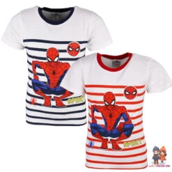 Marvel Spiderman Kinder T-Shirt Gestreift