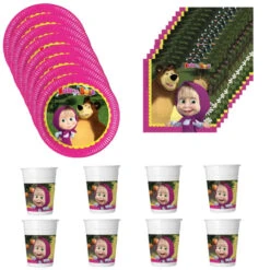 Mascha Und Der Bär Partyset Deko Set 36tlg.